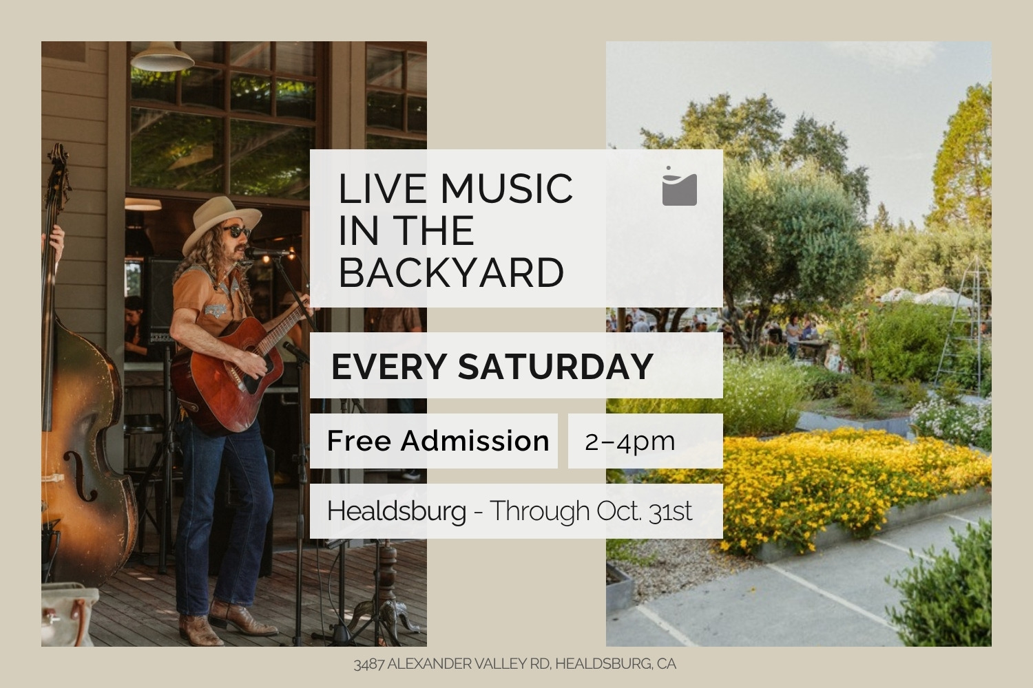 Live Music in the Backyard at Medlock Ames, Healdsburg
